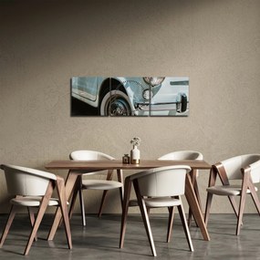 Obraz - Retro auto Fiat (s hodinami) (90x30 cm)