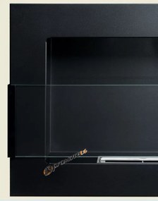 Závesný biokrb na stenu EOS ČIERNY MAT SO SKLOM 65x40x12