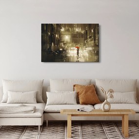 Obraz - Žena za daždivej noci (90x60 cm)