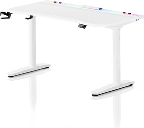Elektrický herný stôl RGB s držiakmi, biely, 140 cm: Diablo X-Forge 1400