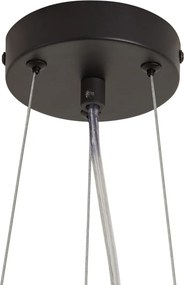 Závesná lampa Japandi čierna s béžovými kvetmi a bielym sklom - Flower Power