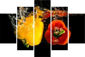 Obraz - papriky vo vode (150x105 cm)