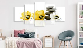 Artgeist Obraz - Calm Mallow (5 Parts) Wide Yellow Veľkosť: 200x100, Verzia: Premium Print