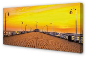 Obraz na plátne Gdańsk Pier sea sunset 125x50 cm