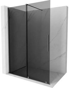 Mexen Velar, sprchová zástena s posuvnými dverami Walk-in 130 x 200 cm, 8mm šedé sklo, brúsený grafit, 871-130-000-43-95