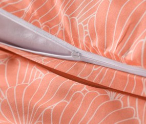 Posteľná bielizeň z mikrovlákna, mušle, koralová, štandardná veľkosť