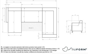 Antracitová rozkladacia/s úložným priestorom rohová pohovka (pravý roh/do tvaru "U") Classy Sophie – Miuform