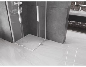 Mexen Velar Duo, sprchový kút s posuvnými dverami 80(dvere) x 80(dvere) cm, 8mm číre sklo, biela, 871-080-080-02-20