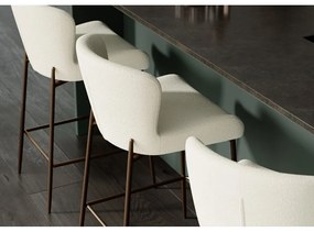 Krémovobiela čalúnená barová stolička (výška sedadla 67,5 cm) Glam – DAN-FORM Denmark