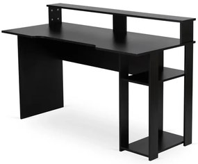 Herný počítačový stôl Mamba z MDF čierny 136cm