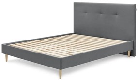 Tmavosivá čalúnená dvojlôžková posteľ s roštom 180x200 cm Tory - Bobochic Paris