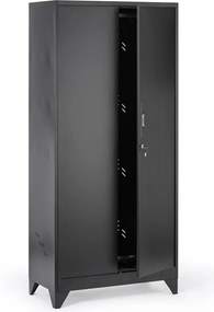 Kovová viacúčelová skriňa, 1930 x 860 x 420 mm, čierna