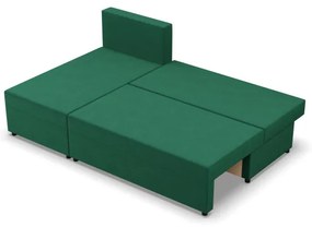 Rohová rozkladacia sedačka FERMO Kronos fľaškovo zelená