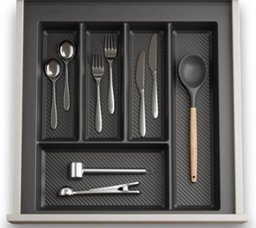 IN-DURO Príborník STRIPES 39 - 45 cm s hĺbkou 42 - 49 cm, antracit