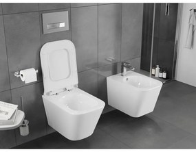 Mexen Teo, závesná WC misa 510x345x340 mm, Rimless Tornádo + WC sedadlo z duroplastu, biela lesklá, 30850700T