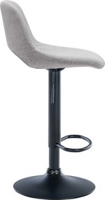 Barová stolička Camden - látka, čierny rám - Svetlo sivá