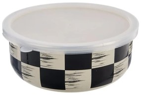 Miska smalt ŠACHOVNICA Lem+UH viečko pr. 17 cm