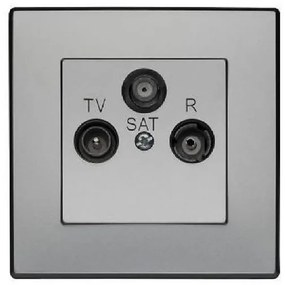 GPA-LS Koncová R-TV anténna zásuvka strieborná metalíza