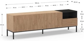 TV stolík v prírodnej farbe 180x55 cm Cailin – Marckeric