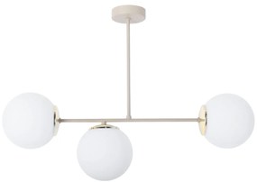 Stropné svietidlo Florence, 3x biele sklenené tienidlo, be/g