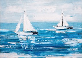 Obraz - Maľba jachty na mori (70x50 cm)
