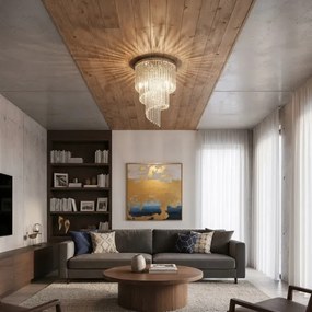 Ideal Lux - Krištáľový prisadený luster CARLTON 12xE14/40W/230V chróm