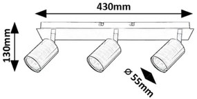 Rabalux 73073 - Bodové svietidlo GERHARD 3xGU10/15W/230V