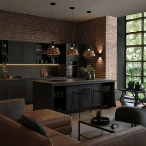 Toolight - Stropné svietidlo E27 60W APP989-1CP, hnedá-čierna, OSW-01047