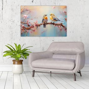 Obraz - Zamilovaní vtáčiky (90x60 cm)