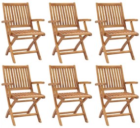 Skladacie záhradné stoličky 6 ks tíkový masív 3072721