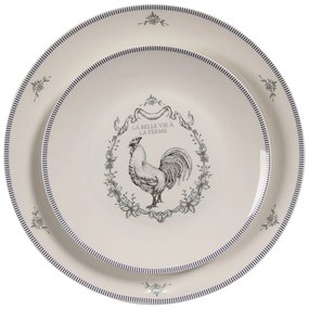 Porcelánový jedálenský tanier s kohútom Devine French Roster - Ø 26cm