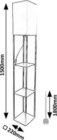 Brilagi - Stojacia lampa s policami GRADUS 1xE27/40W/230V 150 cm šedá/béžová