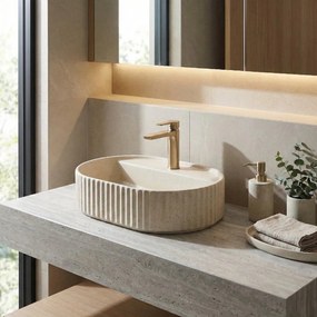 Rea Marcela Vanilla, umývadlo na dosku 600×370×135 mm, béžová matná, REA-U3520