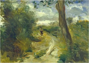 Sklenený obraz - Auguste Renoir, Landscape between Storms, reprodukcia (70x50 cm)