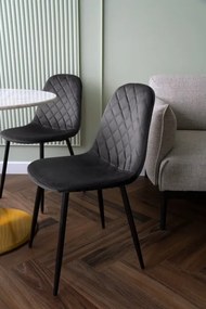 Jedálenská stolička ORLANDO zamatová, grafitová