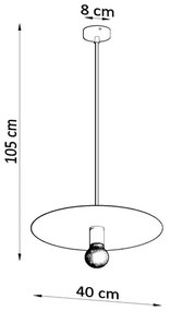 Sollux SL.0853 - Luster na lanku FLAVIO 1xE27/60W/230V čierna