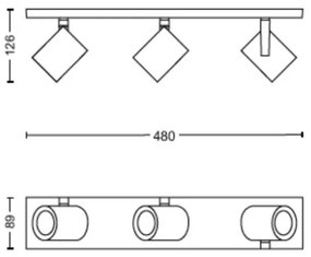 Philips - LED RGBW Stmievateľné bodové svietidlo Hue ARGENTA 3xGU10/4,2W/230V