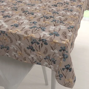 Biante Bavlnený obdĺžnikový obrus Sandra SA-637 Modro-béžovo-biele kosatce na sivobéžovom 120x140 cm