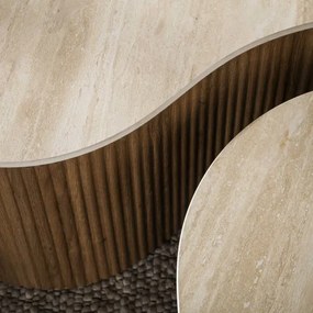 Konferenčný stôl 57-04T Ceramo 2-set 3D ceramik Travertine  - Komfort-nábytok