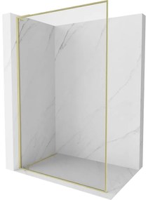 Mexen, Mexen Kioto-F L sprchová stena s rámom 80 x 202 cm, priehľadná 8 mm, brúsené zlato - 800-080-174-55-00