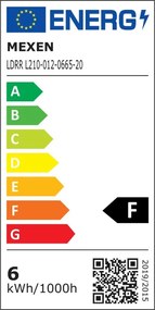 Mexen LDRR, LED stropné svietidlo na zapustenie, priemer 12 cm 12 cm, 6W, studená - 6500K, 600 lm, biela - L210-012-0665-20