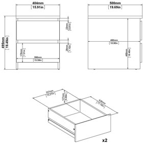 Biely nočný stolík Naia - Tvilum