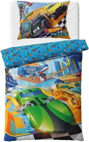 Bavlnené posteľné obliečky Hot Wheels – motív Let’s Race - 100% bavlna - 70x90 cm + 140x200 cm