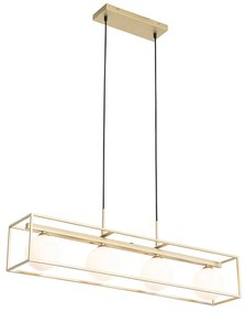 Dizajnové stropné svietidlo zlaté s bielymi 4 svetlami - Aniek