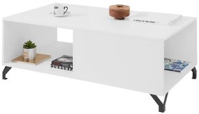 Konferenčný stolík Bergen Be10 Biely Lux/Biely lesk