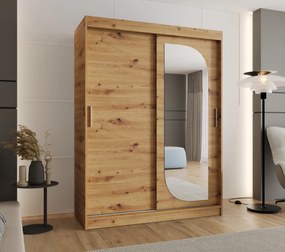 Šatníková skriňa 150 cm Lulu (dub artisan). Akcia -20%. Vlastná spoľahlivá doprava až k Vám domov. 1125973