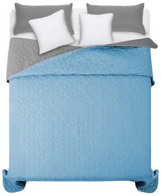 Obojstranné modro sivé prehozy na manželskú posteľ 200 x 220 cm