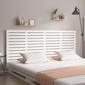 vidaXL Nástenné čelo postele biele 206x3x91,5 cm masívna borovica