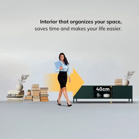 RTV skrinka XL ROSARIA 1700 x 400 x 500, fľaškovozelená