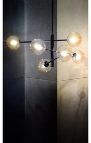 Luster na tyči ORO 6xG9/12W/230V čierna/zlatá